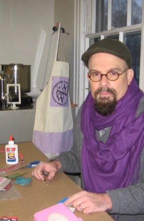 Richard Bradley demonstrates paper crafting at South County Art Supply for Paper Connection International