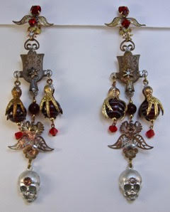 Ball And Claw Earrings With Skull by Richard Bradley for My Pink Planet